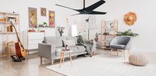 Quatro 56" Matte Black Indoor/Outdoor Ceiling Fan with Remote Control